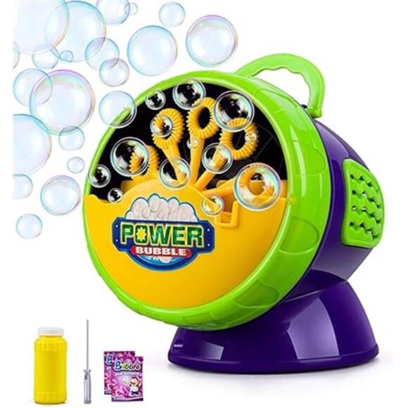 Juboury Bubble Machine, Automatic Bubble Blower for Kids, Bubble Maker 2200+ - Picture 7 of 7